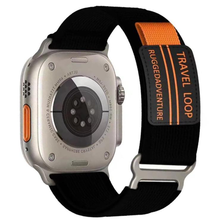 For Apple Watch 46mm / 49mm / 45mm / 44mm xDfind Double Section Metal Buckle Loop Nylon Braided Watch Band