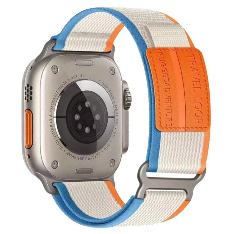 For Apple Watch 42mm / 41mm / 40mm / 38mm xDfind Double Section Metal Buckle Loop Nylon Braided Watch Band