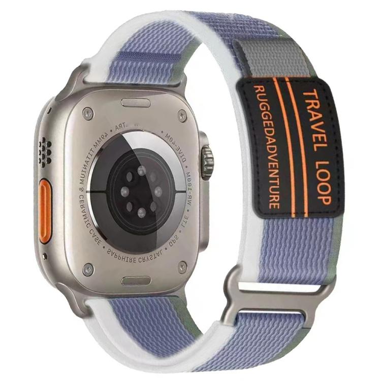 For Apple Watch 42mm / 41mm / 40mm / 38mm xDfind Double Section Metal Buckle Loop Nylon Braided Watch Band