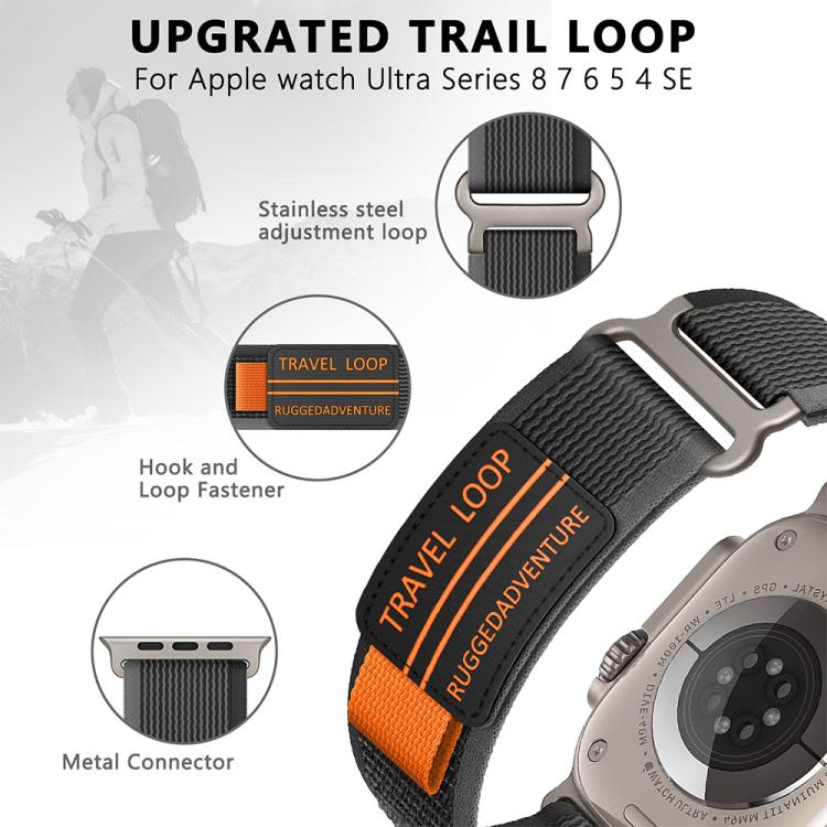 For Apple Watch 42mm / 41mm / 40mm / 38mm xDfind Double Section Metal Buckle Loop Nylon Braided Watch Band