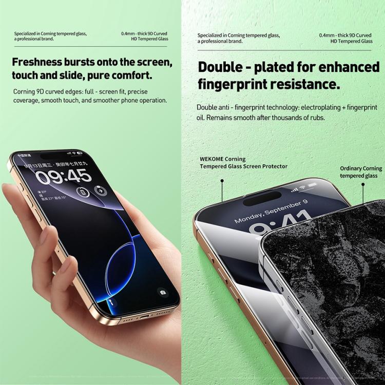 For iPhone 16 Pro Max WK WTP-102 Jungle Series Kinkong Corning 9D Curved HD Tempered Glass Film
