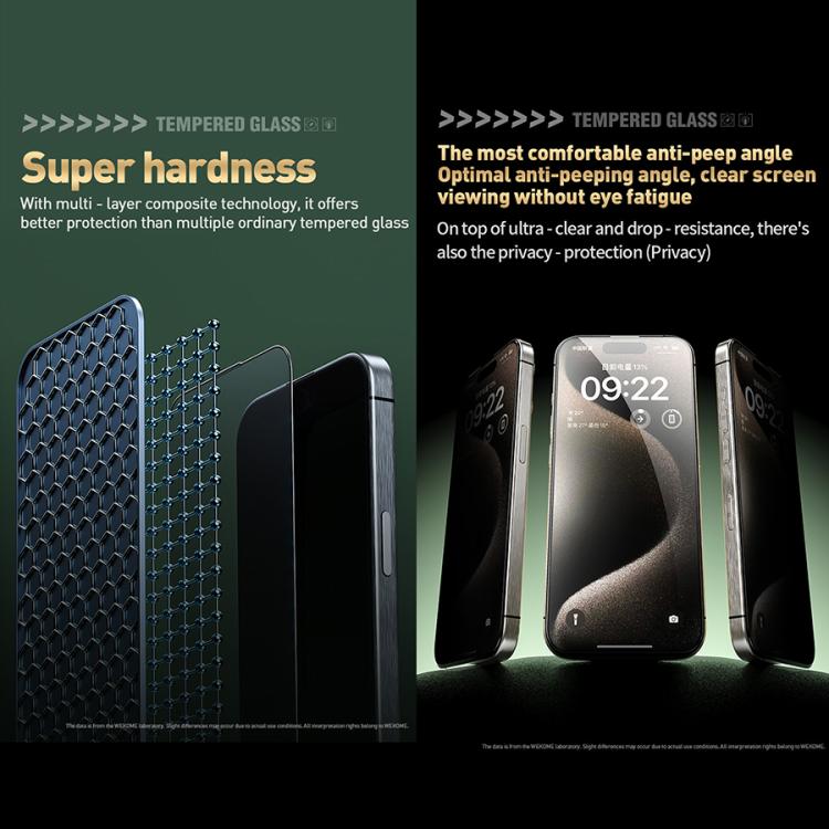 For iPhone 16 Pro Max WK WTP-103 Jungle Series Kinkong Kyanite Ultra-hard 9D Curved HD Aluminum Glass Film
