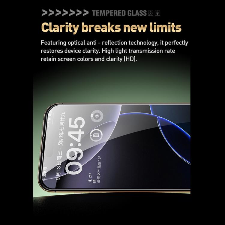 For iPhone 16 Pro WK WTP-104 Jungle Series Kinkong Kyanite Ultra-hard 9D Curved Privacy Aluminum Glass Film