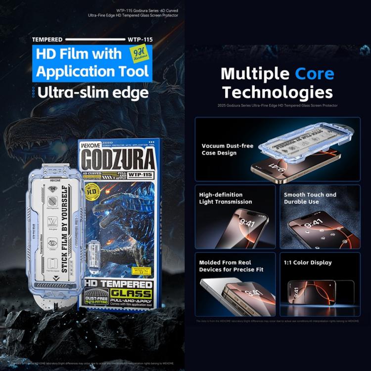 For iPhone 12 Pro Max WK WTP-115 Easy Install 6D Curved Ultra-Fine Edge HD Tempered Glass Film