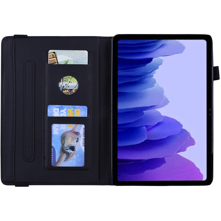 For Samsung Galaxy Tab A7 10.4 (2020) Calf Texture Embossed Horizontal Flip Leather Case with Holder & Card Slots & Photo Frame