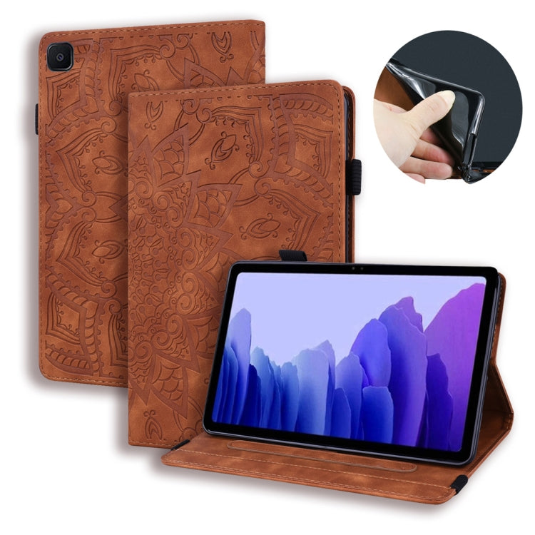 For Samsung Galaxy Tab A7 10.4 (2020) Calf Texture Embossed Horizontal Flip Leather Case with Holder & Card Slots & Photo Frame