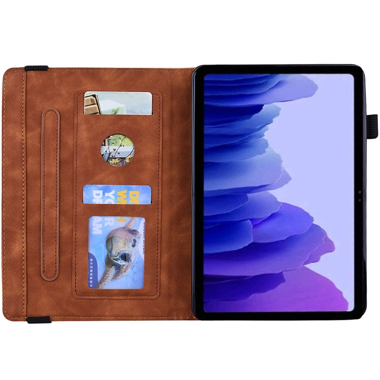 For Samsung Galaxy Tab A7 10.4 (2020) Calf Texture Embossed Horizontal Flip Leather Case with Holder & Card Slots & Photo Frame