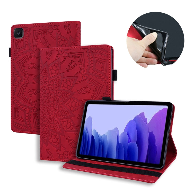 For Samsung Galaxy Tab A7 10.4 (2020) Calf Texture Embossed Horizontal Flip Leather Case with Holder & Card Slots & Photo Frame