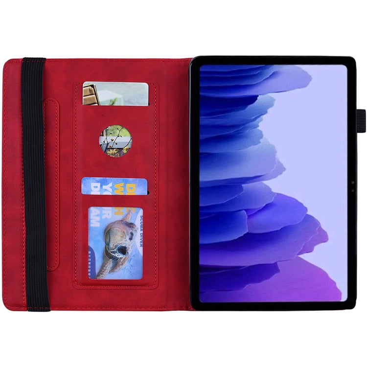 For Samsung Galaxy Tab A7 10.4 (2020) Calf Texture Embossed Horizontal Flip Leather Case with Holder & Card Slots & Photo Frame