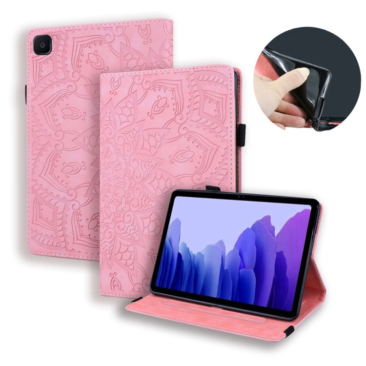 For Samsung Galaxy Tab A7 10.4 (2020) Calf Texture Embossed Horizontal Flip Leather Case with Holder & Card Slots & Photo Frame