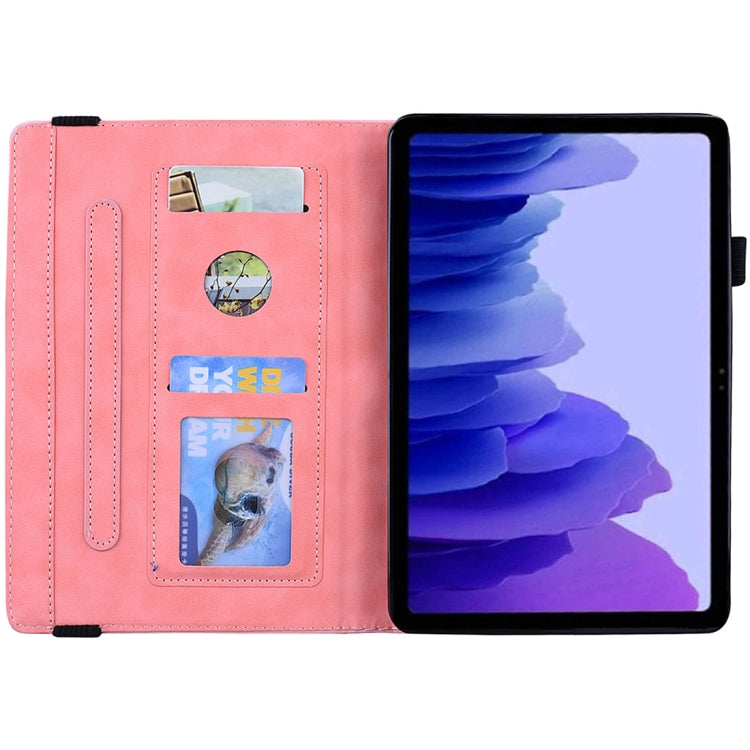 For Samsung Galaxy Tab A7 10.4 (2020) Calf Texture Embossed Horizontal Flip Leather Case with Holder & Card Slots & Photo Frame