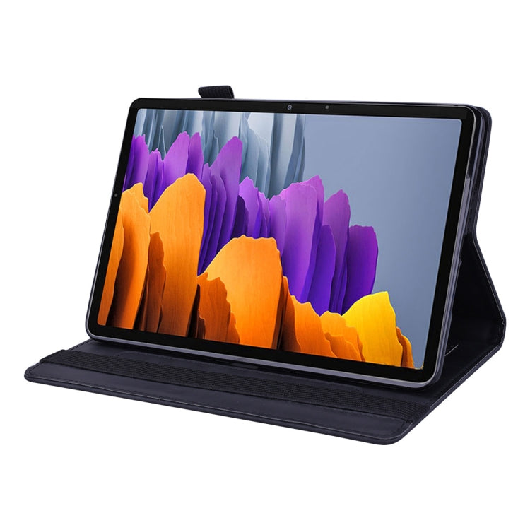 For Samsung Galaxy Tab S8 / Galaxy Tab S7 Calf Texture Embossed Horizontal Flip Leather Case with Holder & Card Slots & Photo Frame