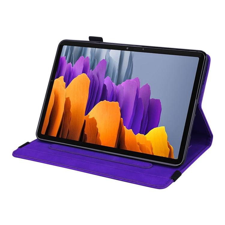 For Samsung Galaxy Tab S8 / Galaxy Tab S7 Calf Texture Embossed Horizontal Flip Leather Case with Holder & Card Slots & Photo Frame