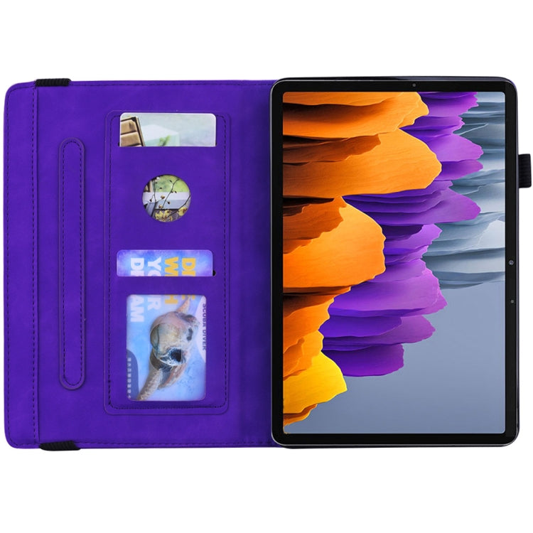 For Samsung Galaxy Tab S8 / Galaxy Tab S7 Calf Texture Embossed Horizontal Flip Leather Case with Holder & Card Slots & Photo Frame