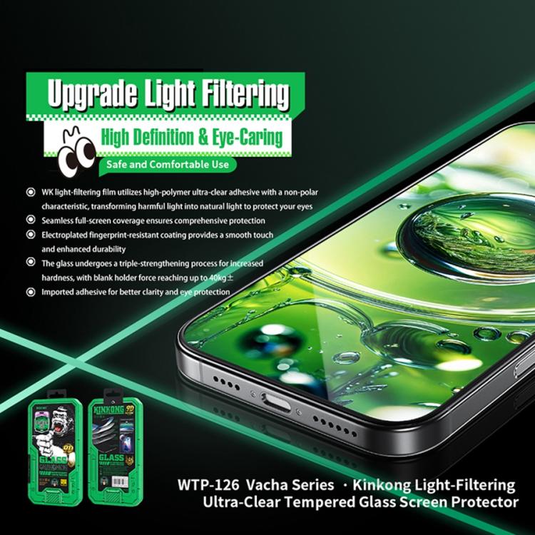 For iPhone 12 / 12 Pro WK WTP-126 Vacha Series KinKong Light-Filtering Ultra- Clear Tempered Glass Film