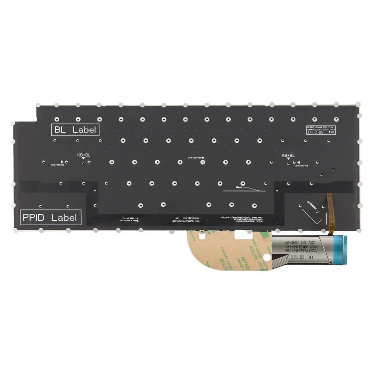 US Version Backlit Laptop Keyboard for Dell XPS 15 9510 9520 9700 9500 Precision 5560 5760 5750 5550 XPS 17 9700 9720 P91F P92F - Black