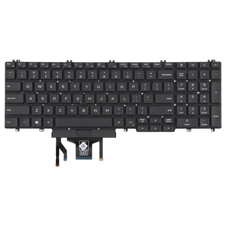US Version Backlit Laptop Keyboard with Pointing for Dell Latitude 5500 5501 5511 5510 3500 3501 0MMH7V - Black