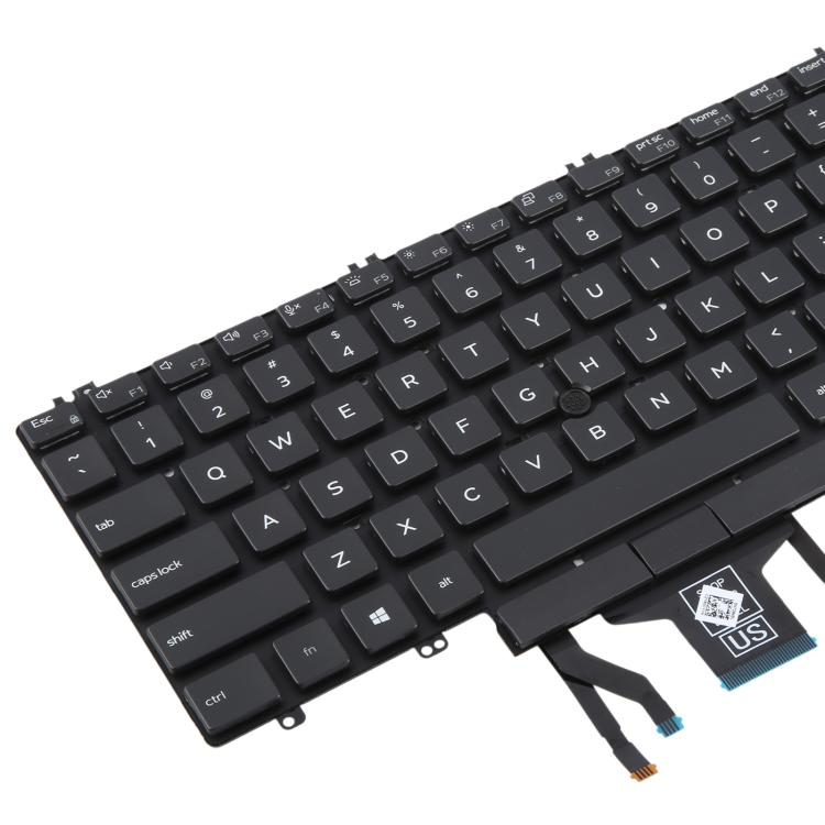 US Version Backlit Laptop Keyboard with Pointing for Dell Latitude 5500 5501 5511 5510 3500 3501 0MMH7V - Black