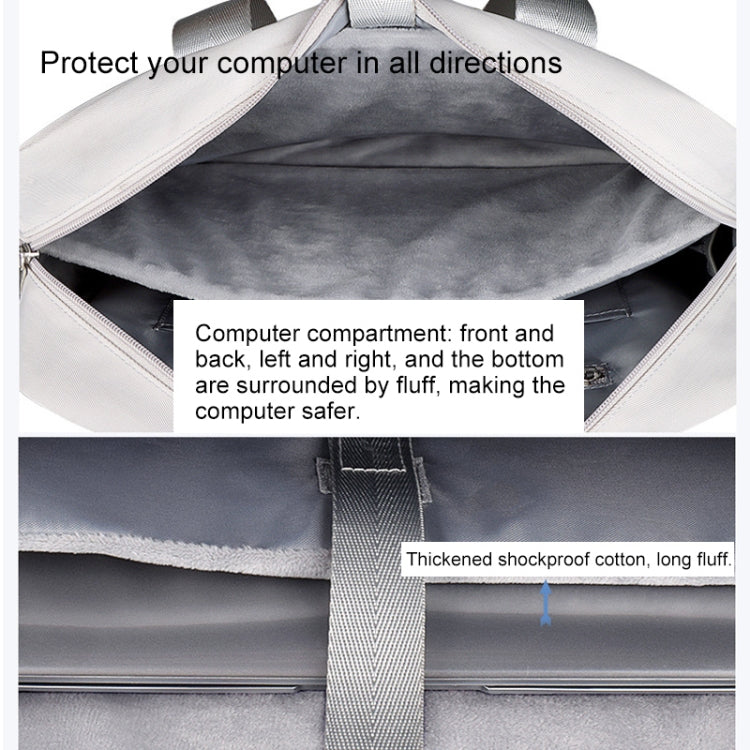 DJ09 Handheld Shoulder Briefcase Sleeve Carrying Storage Bag with Shoulder Strap for 14.1 inch Laptop