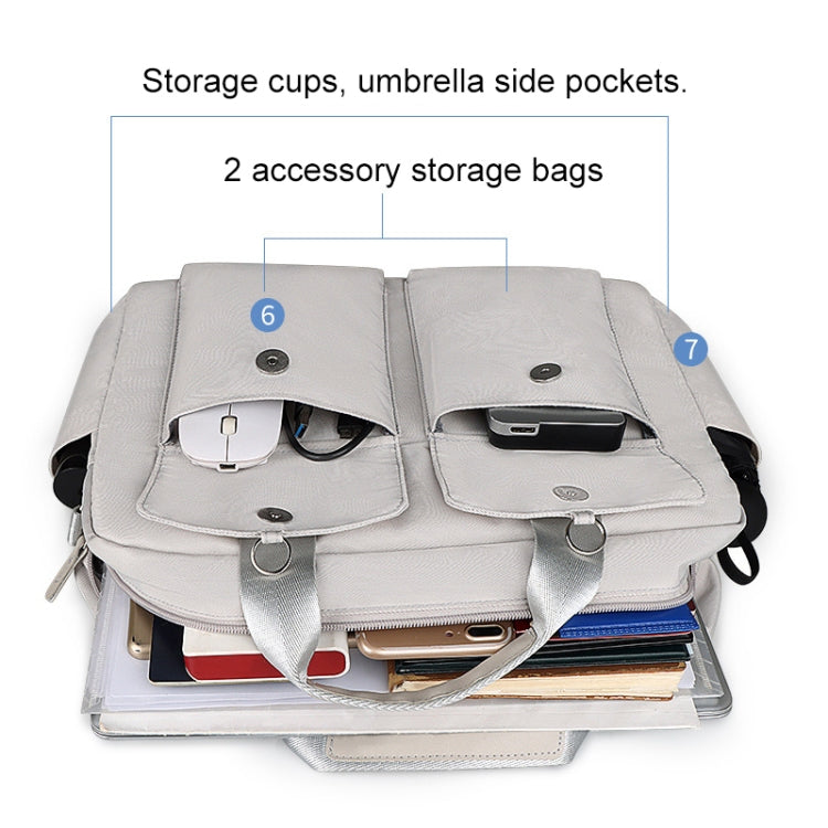 DJ09 Handheld Shoulder Briefcase Sleeve Carrying Storage Bag with Shoulder Strap for 15.6 inch Laptop