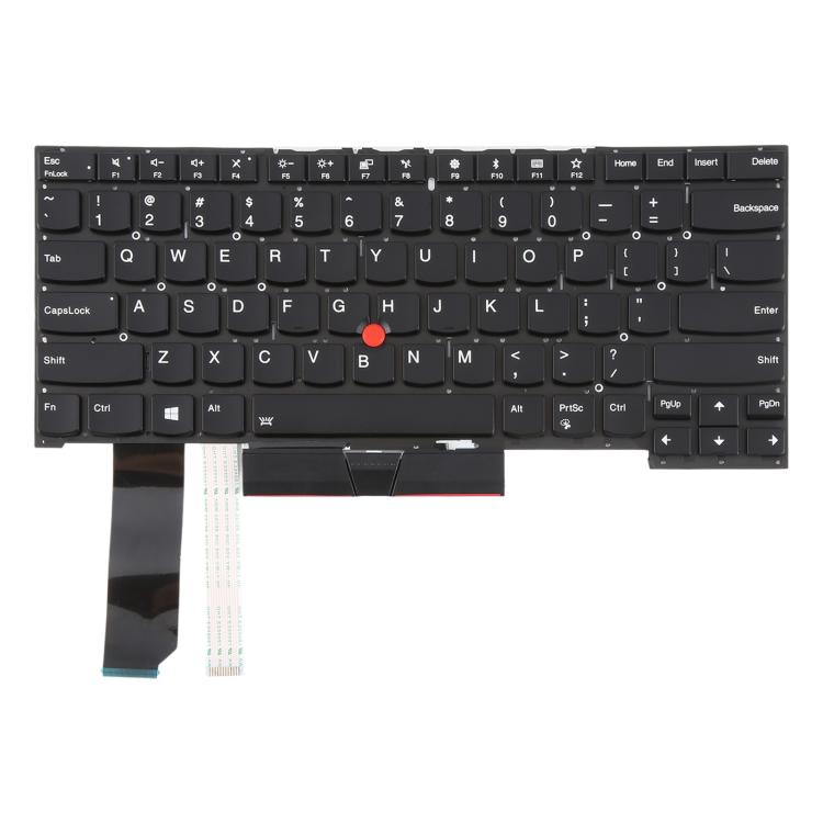 US Version Backlit Laptop Keyboard with Pointing for Lenovo Thinkpad E480 E485 E490 E495 E490S L380 L480 L390 L490 R480 R490 T480S T490 T495 01YP360 - Black