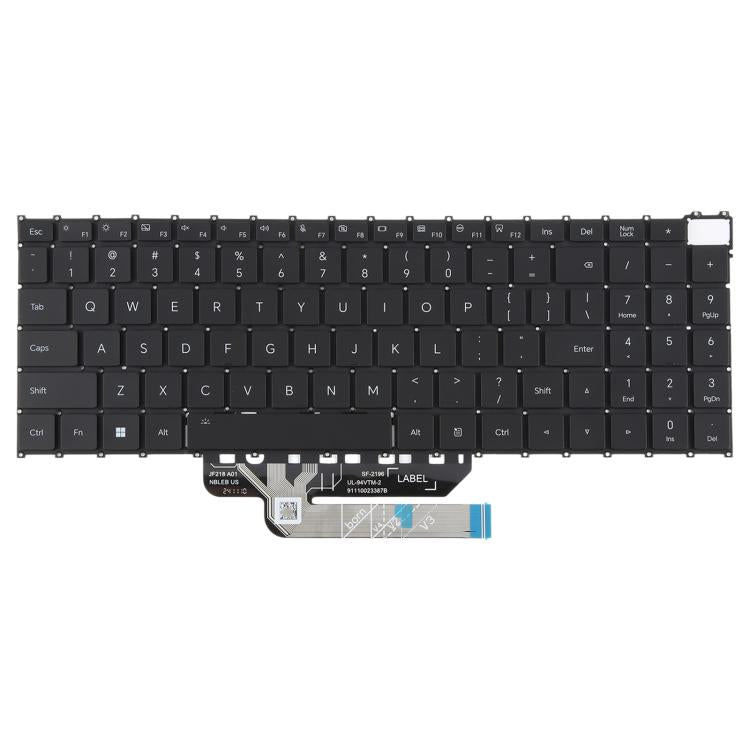 US Version Laptop Keyboard for Honor MagicBook X16 2022 PRO BRN-F56 G561 H76 G56 F561 - Black