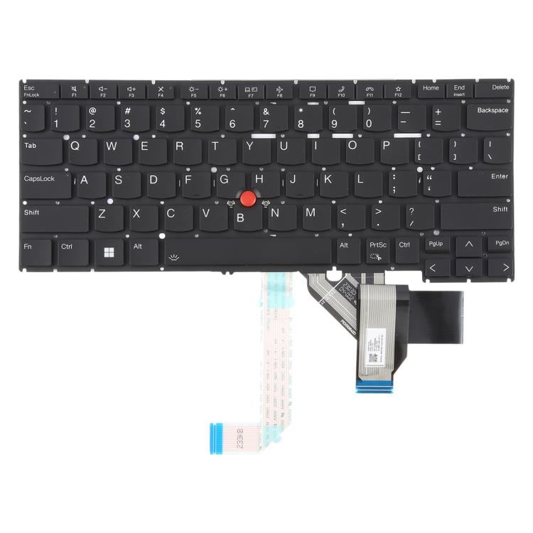 US Version Laptop Keyboard with Pointing for Lenovo Thinkpad X13 Gen 4 X13 Yoga Gen 4 - Black