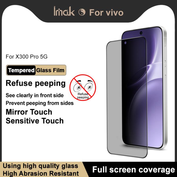 For vivo X300 Pro imak HD Full Screen Privacy Tempered Glass Protective Film