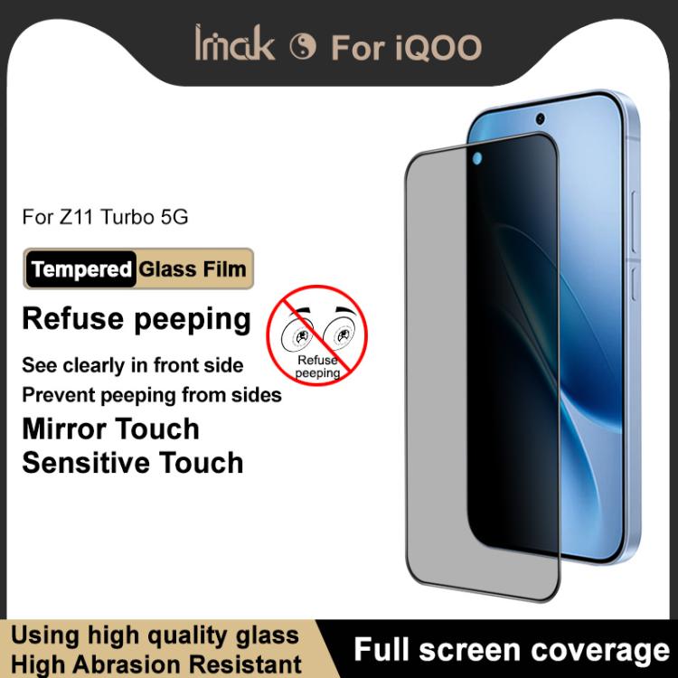 For vivo Z11 Turbo 5G imak HD Full Screen Privacy Tempered Glass Protective Film