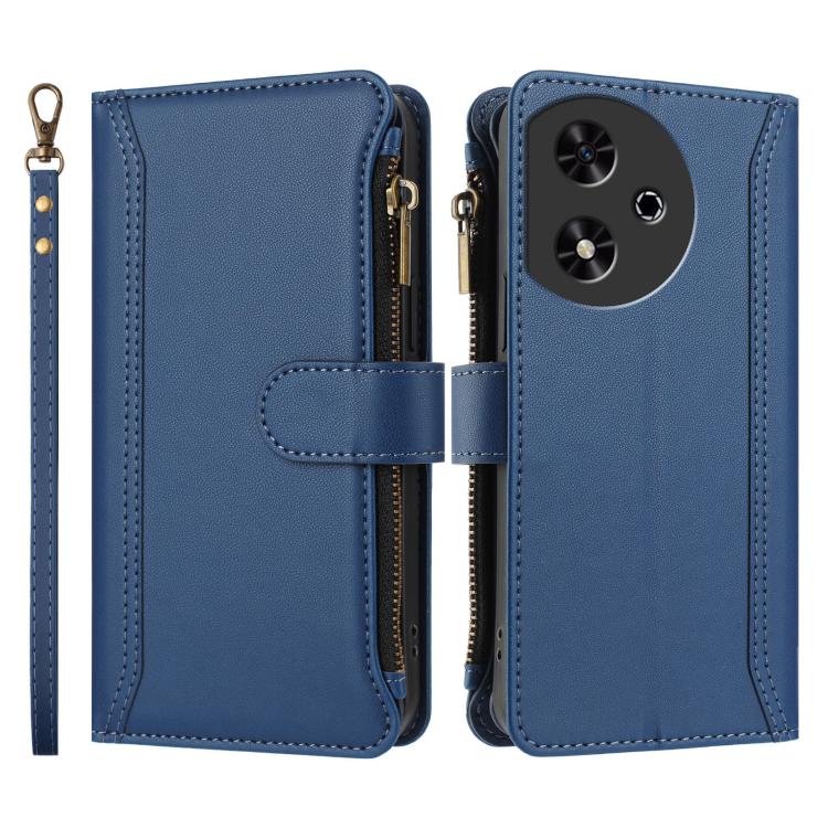For Honor Play 50 Magnetic Closure 9 Card Slots Zipper Leather Case with Hand Strap