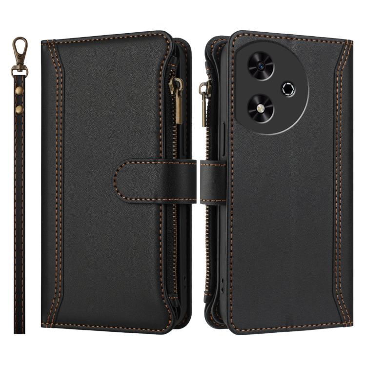 For Honor Play 50 Magnetic Closure 9 Card Slots Zipper Leather Case with Hand Strap