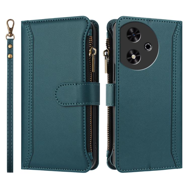 For Honor Play 50 Magnetic Closure 9 Card Slots Zipper Leather Case with Hand Strap