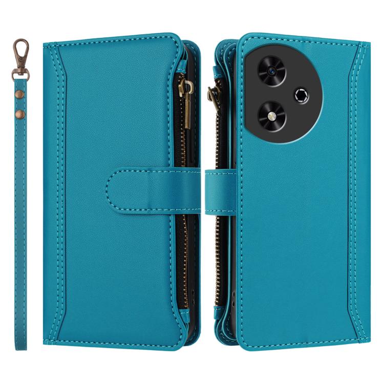 For Honor Play 50 Magnetic Closure 9 Card Slots Zipper Leather Case with Hand Strap