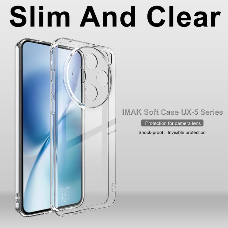 For vivo X200s imak UX-5 Series Super Slim Transparent Shockproof TPU Protective Case - Transparent