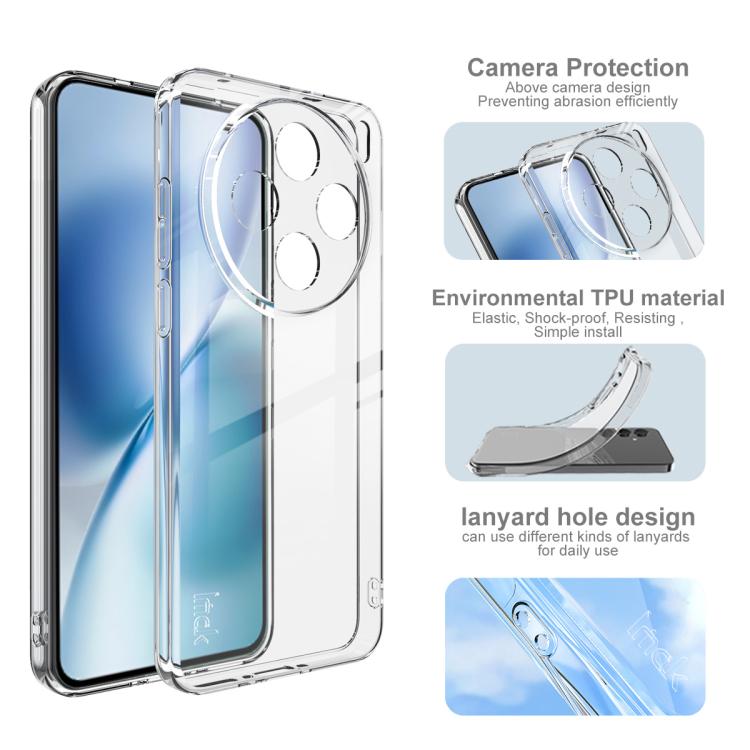 For vivo X200s imak UX-5 Series Super Slim Transparent Shockproof TPU Protective Case - Transparent