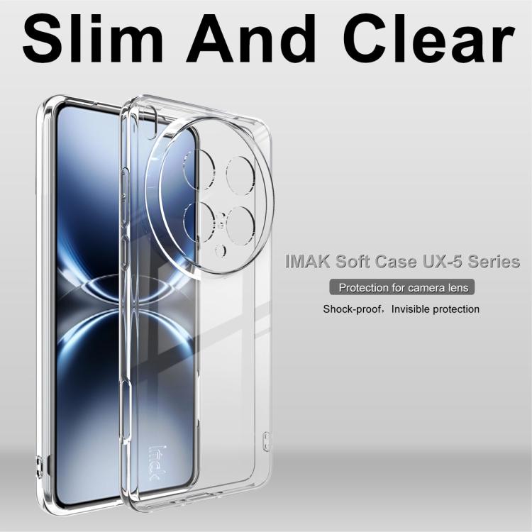 For vivo X200 Ultra imak UX-5 Series Super Slim Transparent Shockproof TPU Protective Case - Transparent