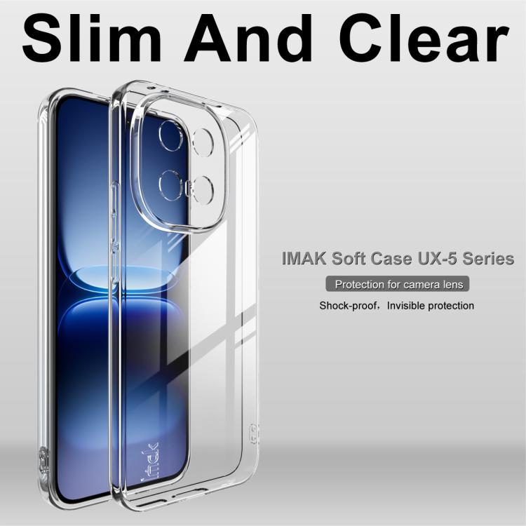For vivo iQOO 15 imak UX-5 Series Super Slim Transparent Shockproof TPU Protective Case - Transparent