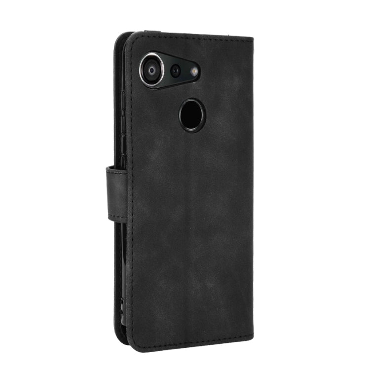 For Kyocera Android One S6 Solid Color Skin Feel Magnetic Buckle Horizontal Flip Calf Texture PU Leather Case with Holder & Card Slots & Wallet