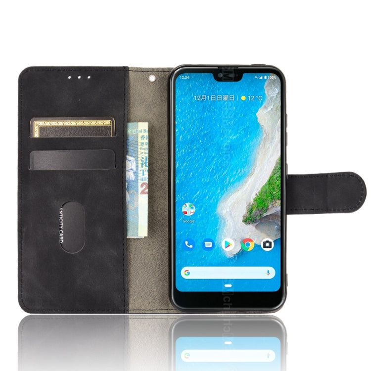 For Kyocera Android One S6 Solid Color Skin Feel Magnetic Buckle Horizontal Flip Calf Texture PU Leather Case with Holder & Card Slots & Wallet