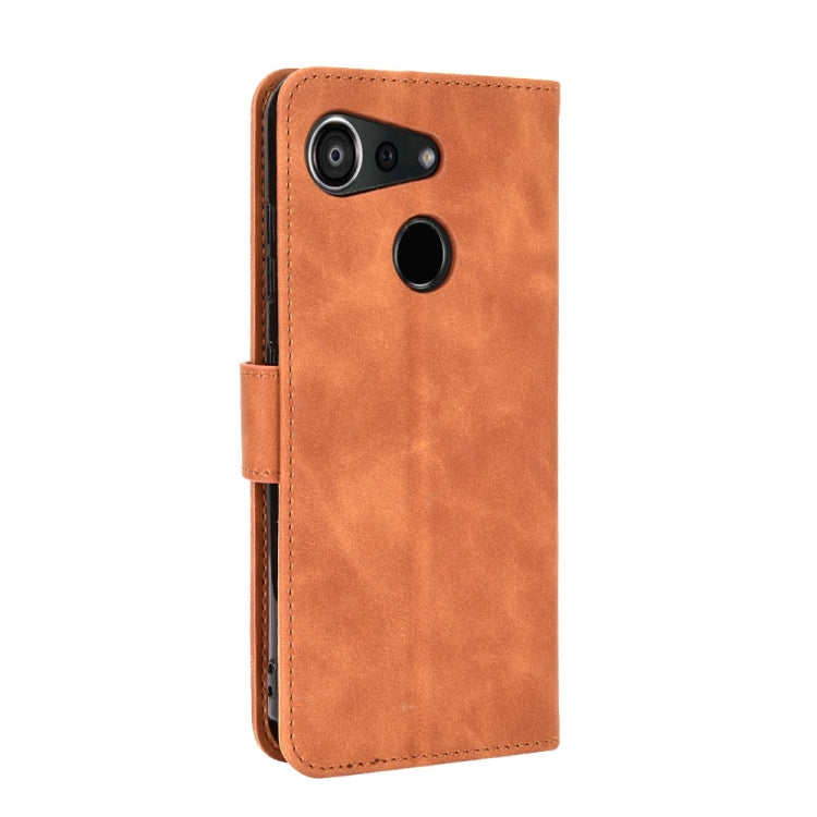 For Kyocera Android One S6 Solid Color Skin Feel Magnetic Buckle Horizontal Flip Calf Texture PU Leather Case with Holder & Card Slots & Wallet