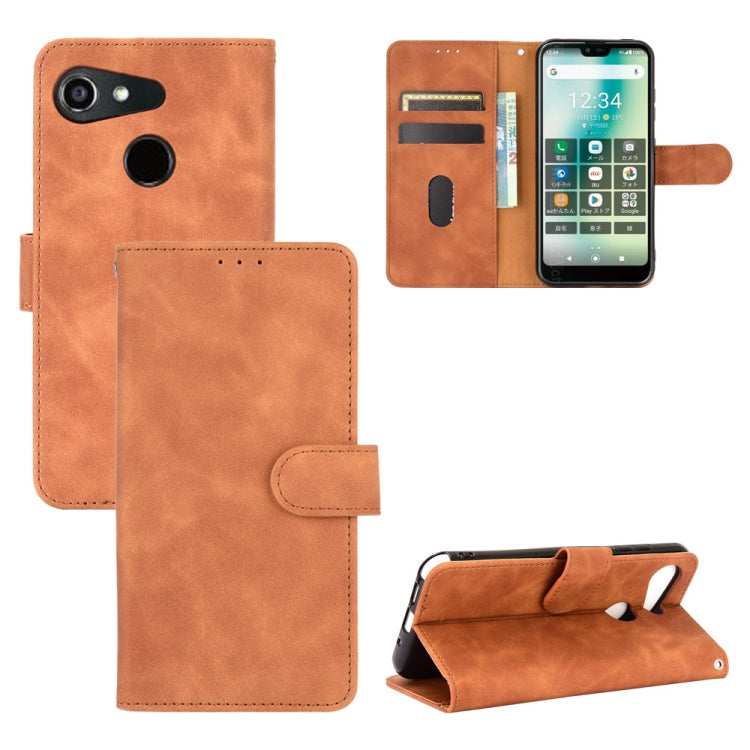For Kyocera Gratina KYV48 Solid Color Skin Feel Magnetic Buckle Horizontal Flip Calf Texture PU Leather Case with Holder & Card Slots & Wallet