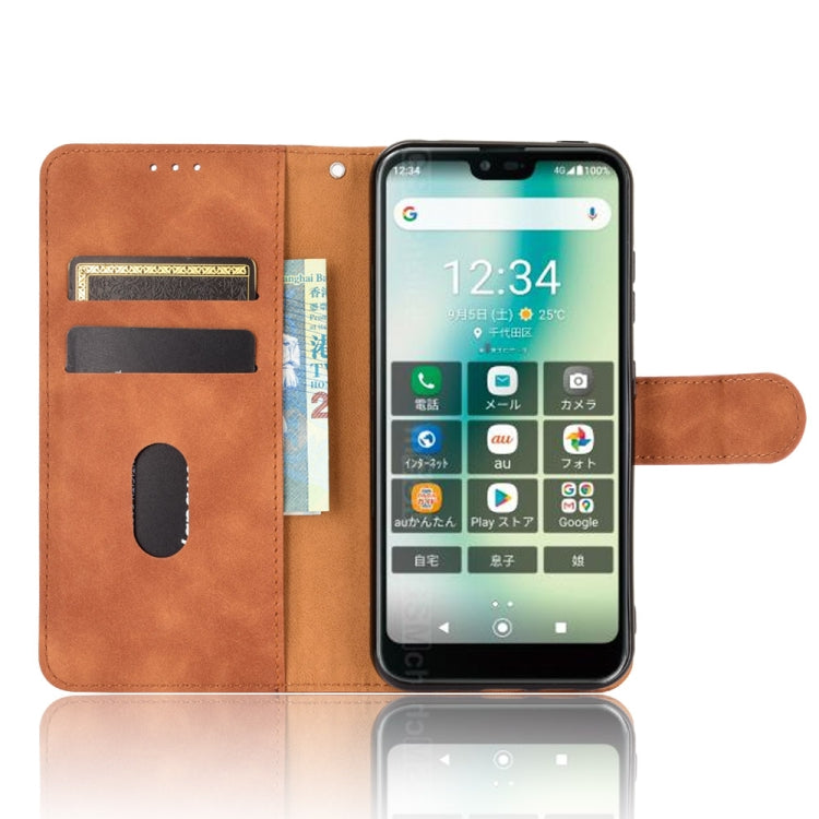 For Kyocera Gratina KYV48 Solid Color Skin Feel Magnetic Buckle Horizontal Flip Calf Texture PU Leather Case with Holder & Card Slots & Wallet