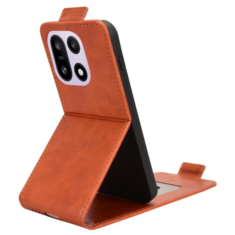 For OnePlus 15 Magnetic Vertical Flip Leather Phone Case with Buckle