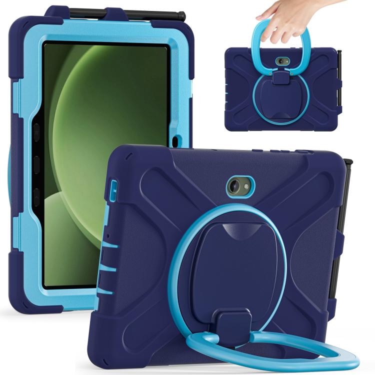 For Samsung Galaxy Tab Active5 Pro Silicone Hybrid PC Tablet Case with Holder & Shoulder Strap