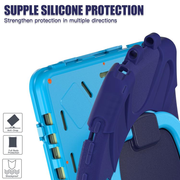 For Samsung Galaxy Tab Active5 Pro Silicone Hybrid PC Tablet Case with Holder & Shoulder Strap