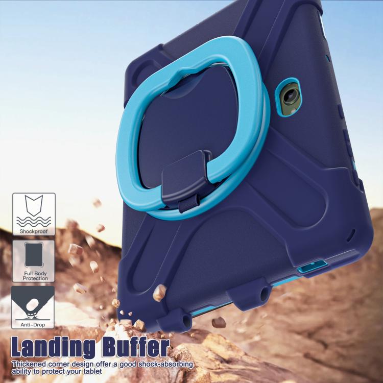 For Samsung Galaxy Tab Active5 Pro Silicone Hybrid PC Tablet Case with Holder & Shoulder Strap