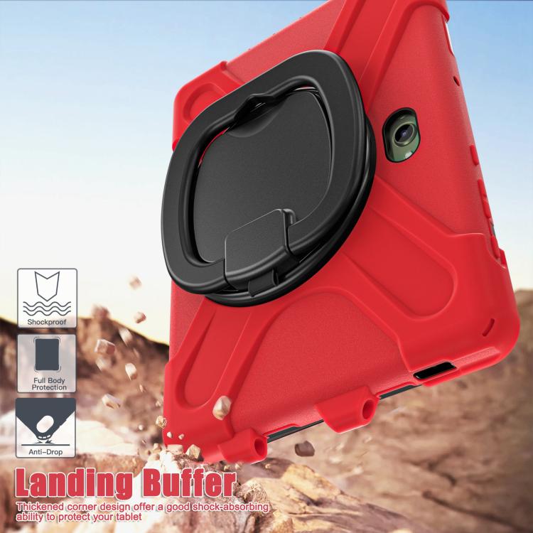 For Samsung Galaxy Tab Active5 Pro Silicone Hybrid PC Tablet Case with Holder & Shoulder Strap