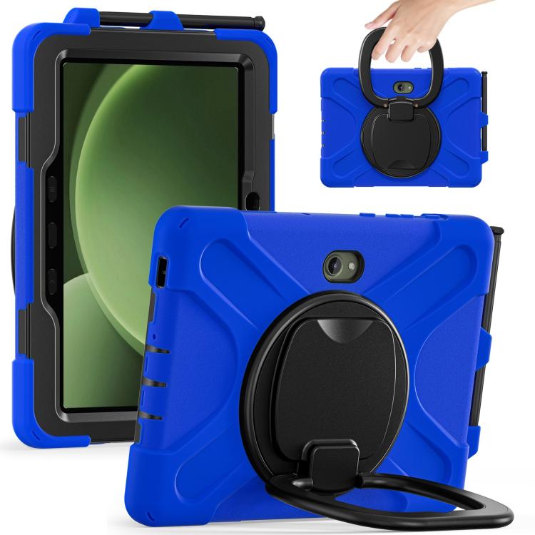For Samsung Galaxy Tab Active5 Pro Silicone Hybrid PC Tablet Case with Holder & Shoulder Strap