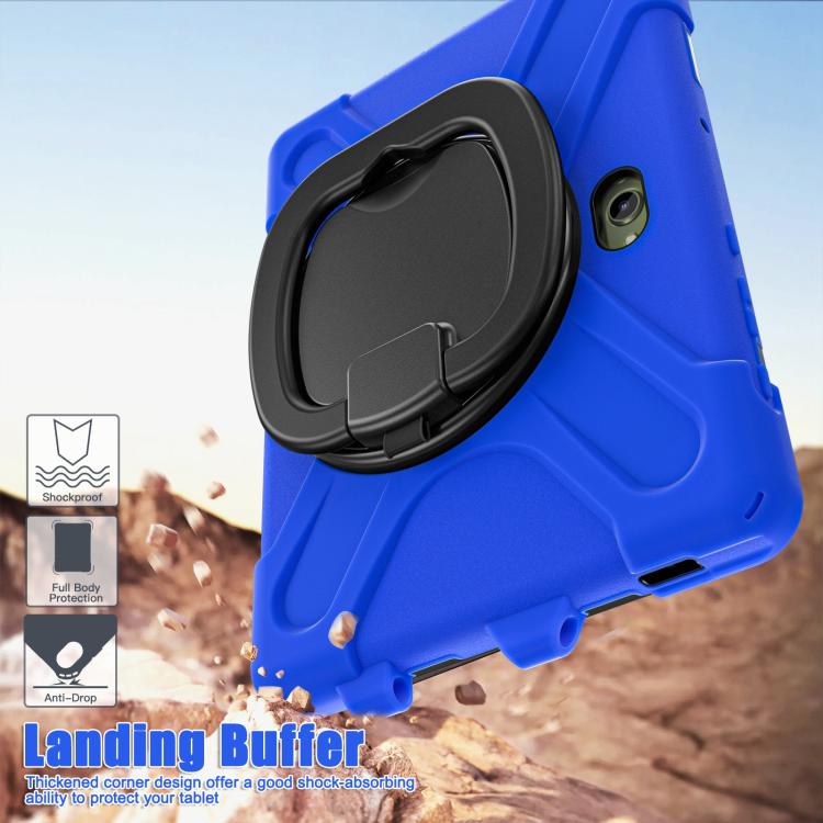 For Samsung Galaxy Tab Active5 Pro Silicone Hybrid PC Tablet Case with Holder & Shoulder Strap
