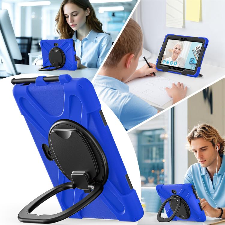 For Samsung Galaxy Tab Active5 Pro Silicone Hybrid PC Tablet Case with Holder & Shoulder Strap